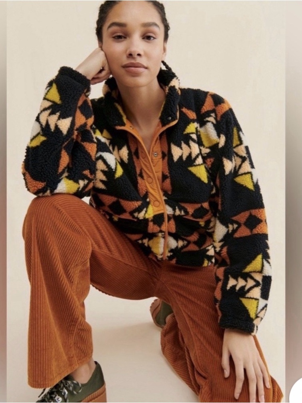 Free People Movement "Hit The Slopes" fleece jacket in Night Sky Combo Size M/L - Picture 3 of 15